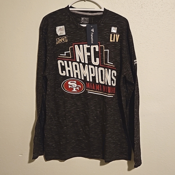 NWT NFL Fanatics San Francisco NFC Champions Miami Bound Long Sleeve Tshirt L - Picture 1 of 7